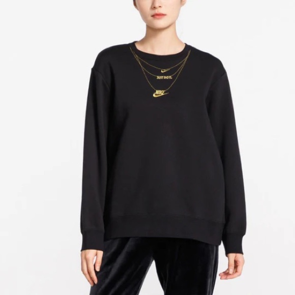 Women's Nike Sportswear Embroidered Necklace Small Logo Fleece Lined pullover